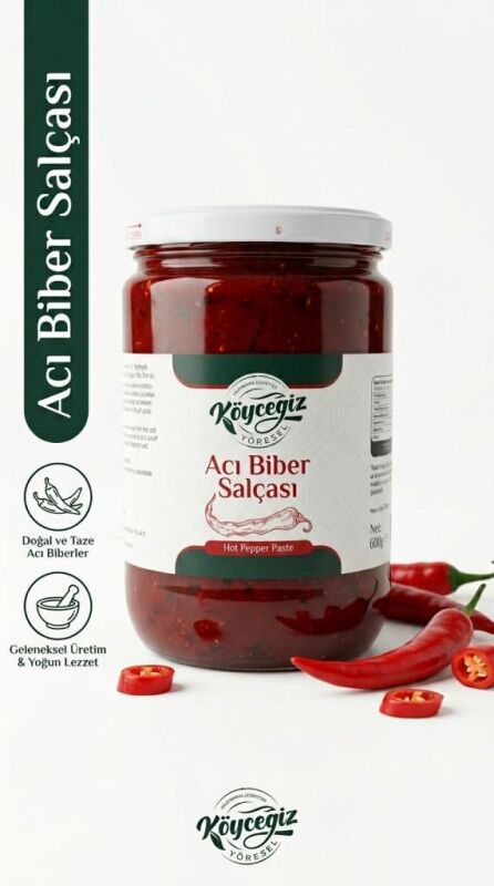 Kb Köyceğiz Yöresel Acı Biber Salçası 600 G