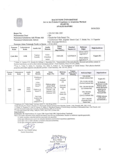 Kb Köyceğiz Balı Çaltı Balı 850 G Cam Kavanoz