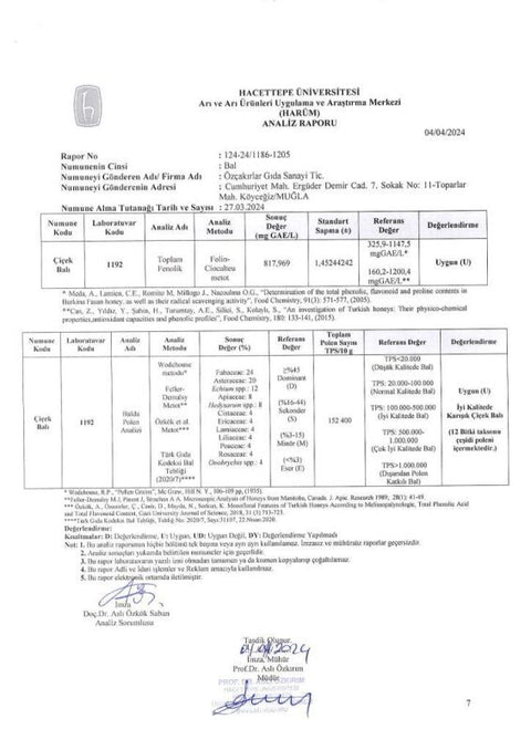 Kb Köyceğiz Balı Çiçek Balı 2850 G Teneke