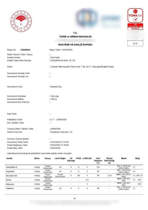 Kb Köyceğiz Yöresel Karadut Özü 1000 G
